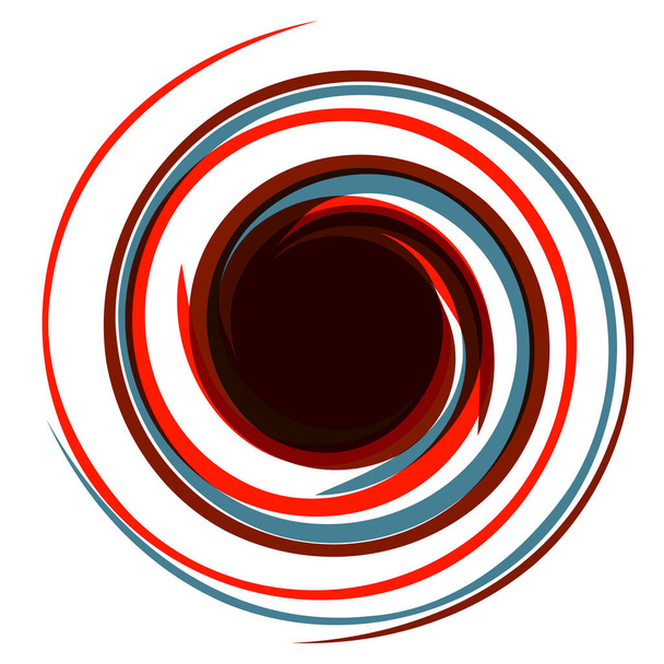 Hypnotické logo. Dynamický herní efekt. Zkroucená červená a modrá energie  - Vektor, obrázek