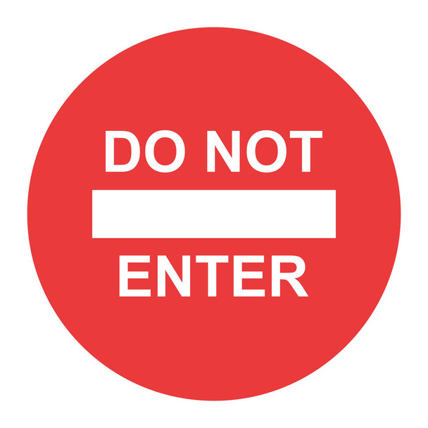 Знак остановки, иконка DO NOT ENTER вектор. Символ красного цвета
 - Вектор,изображение