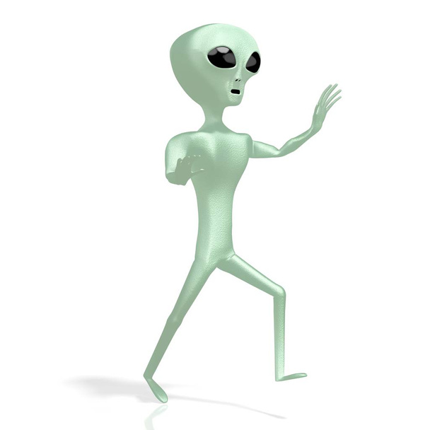 Зеленый инопланетянин, внеземной - 3D рендеринг
 - Фото, изображение