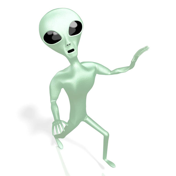 Зеленый инопланетянин, внеземной - 3D рендеринг
 - Фото, изображение