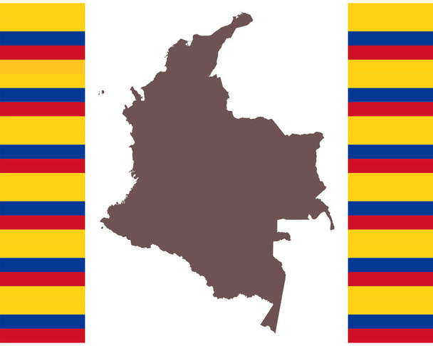 Mappa della Colombia sullo sfondo con la bandiera
 - Vettoriali, immagini