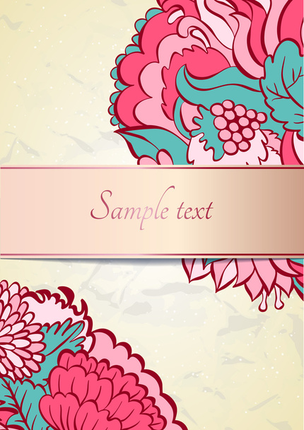 Flower background template card - Vector, Imagen