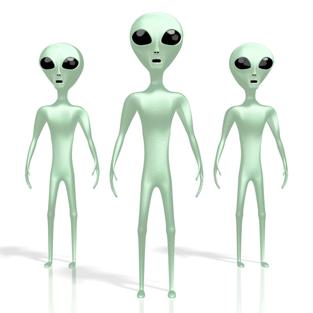 Extraterrestres verdes, extraterrestres - representación 3D
 - Foto, imagen