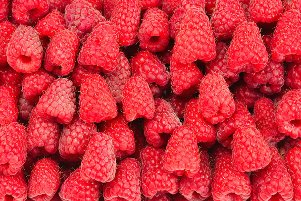 Raspberry as a background, top view.  - Photo, Image