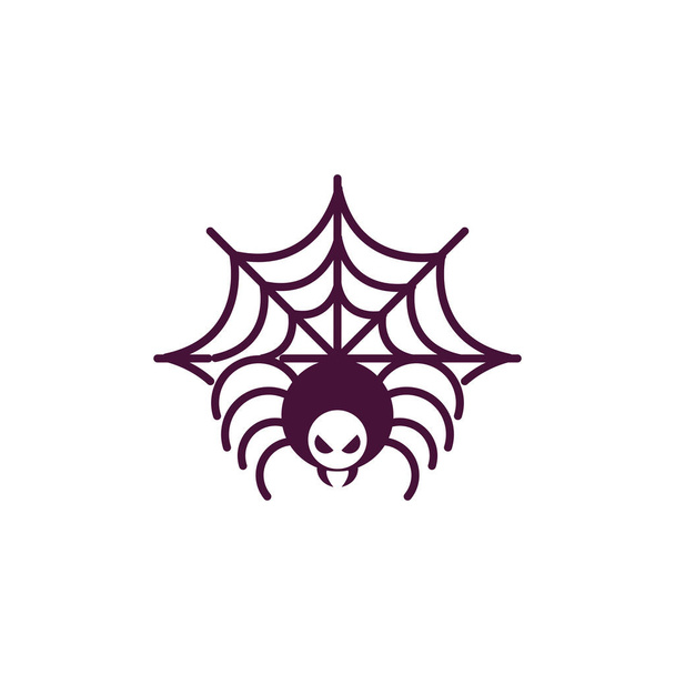 spider cobweb truco o tratar Halloween feliz. - Vector, imagen