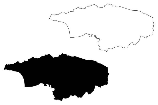 Anasco Municipal (Państwo Portoryko, Porto Rico, Pr, Terytoria Stanów Zjednoczonych) mapa wektor ilustracja, skecz bazgroły Anasco mapa - Wektor, obraz