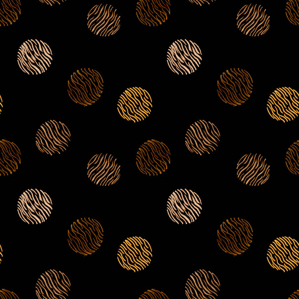 Абстрактный узор из золота ручной работы и коричневого дудла кружит на черном фоне. Творческая иллюстрация для текстиля, подложки и т.д.
. - Фото, изображение