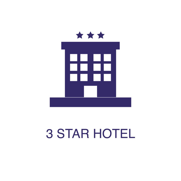 Élément de l'hôtel dans un style simple plat sur fond blanc. icône de l'hôtel, avec modèle de concept de nom de texte
 - Vecteur, image