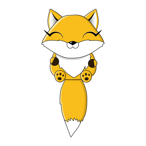 Illustration niedlich Tiere Stil bunte Fuchs Spielzeug - Vektor, Bild