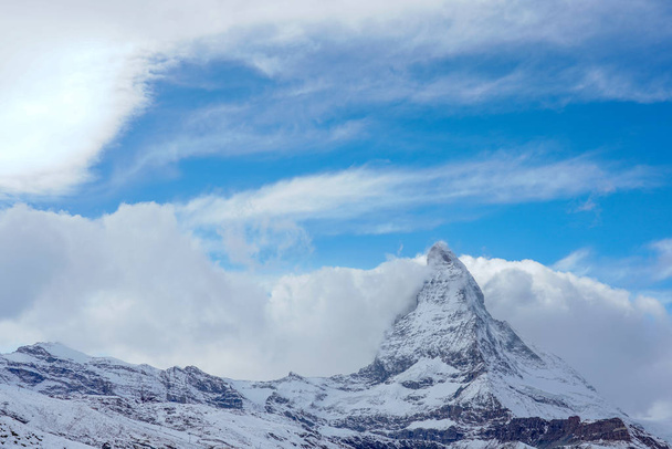 The Matterhorn on a cloudy day, The king of mountains. (Riffelbe - Photo, Image