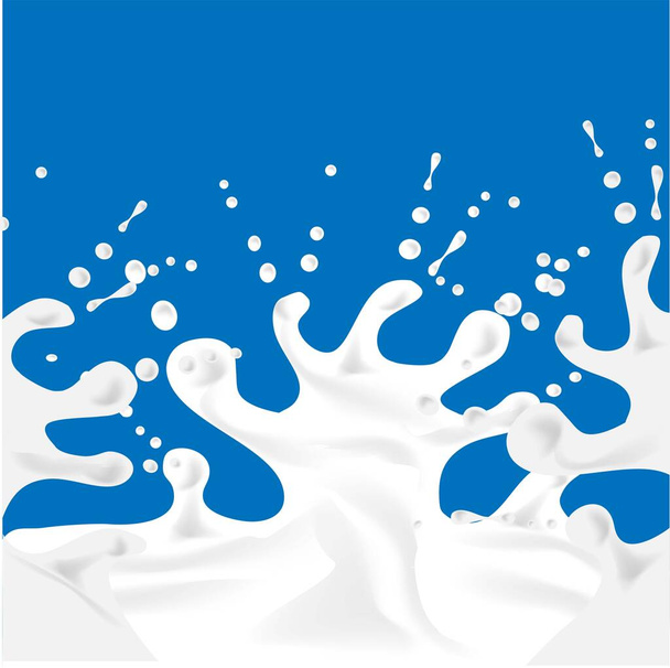ペイントスプラッシュ。牛乳のスプラッシュ、任意の目的のための素晴らしいデザイン。新鮮な飲み物の概念。液体、流れ、流体の背景。フードコンセプトデザイン - ベクター画像