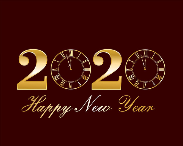 Greating kartpostal Yeni yıl 2020 - Vektör, Görsel