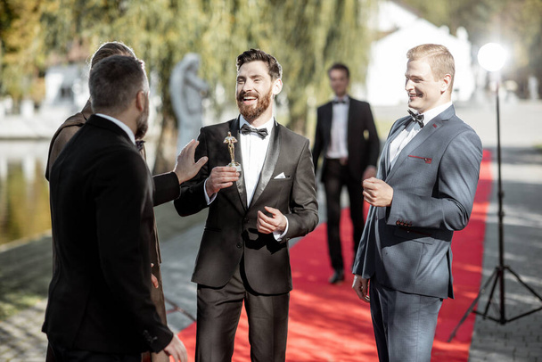 Movie actors on the red carpet outdoors - Fotoğraf, Görsel
