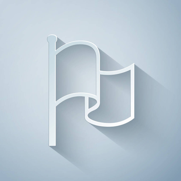 Corte de papel Icono de bandera aislado sobre fondo gris. Estilo de arte de papel. Ilustración vectorial
 - Vector, imagen