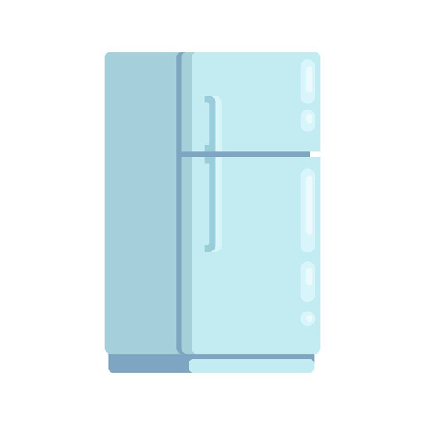 geschlossener neuer Kühlschrank im Cartoon-Flach-Stil. - Vektor, Bild