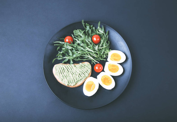 Healthy Breakfast with Boiled Eggs. - Fotoğraf, Görsel