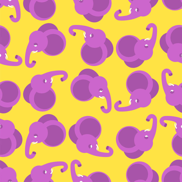 Elephant pattern seamless. animal background. Baby fabric textur - Vector, Image