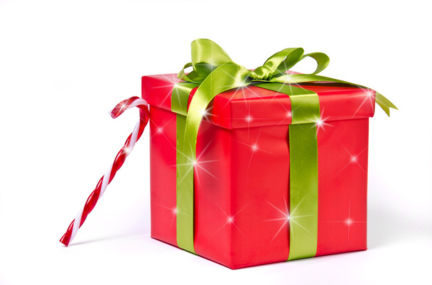 Christmas gift box with stars - Φωτογραφία, εικόνα