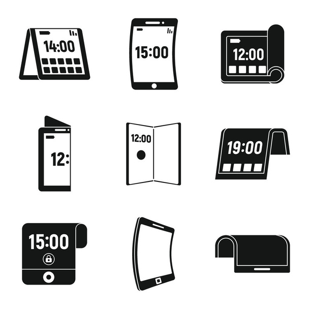 Phone flexible display icons set, simple style - Vektor, kép