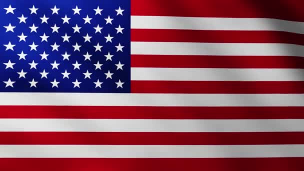 Velké americké vlajky pozadí třepetání ve větru s vlnobitím vzory - Záběry, video