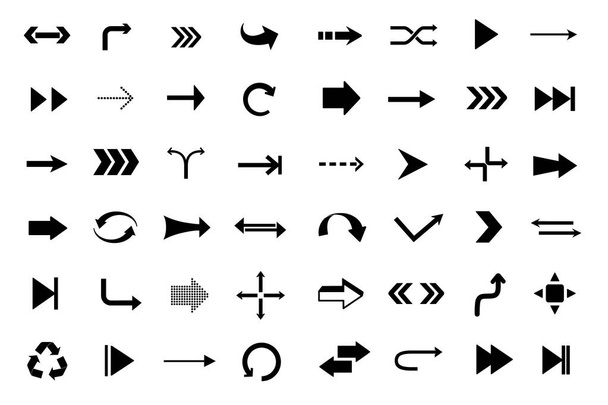 Set of arrows icons. Vector illustration. - Vector, imagen