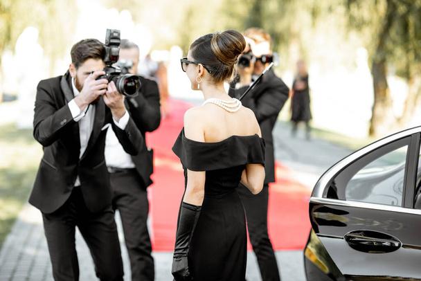 Photo reporters photographing actress ariving on the awards ceremony - Photo, Image