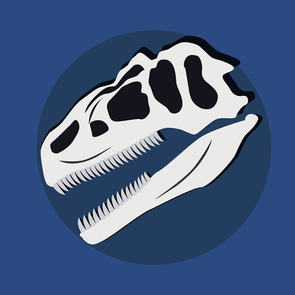 T-rex skull vector illustration - Вектор,изображение