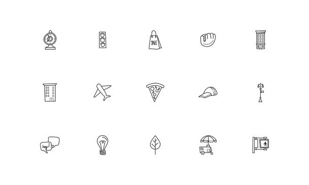 bundle di icone set New York City
 - Vettoriali, immagini