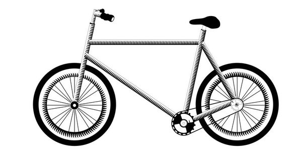 Isolated silhouette of a bicycle - Vector, Image