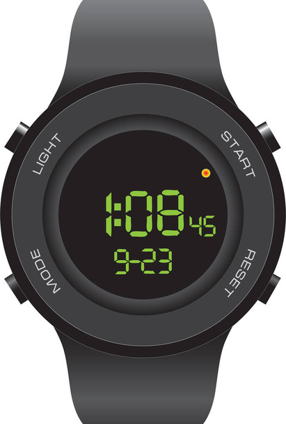 Unisex watch with digital display - Διάνυσμα, εικόνα