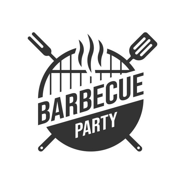 Barbecue en grill label. Bbq embleem en badge ontwerp. Restaurant menu logo sjabloon. Vectorillustratie. - Vector, afbeelding