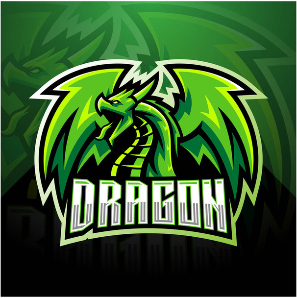 Σχεδιασμός λογότυπου μασκότ Dragon esport - Διάνυσμα, εικόνα