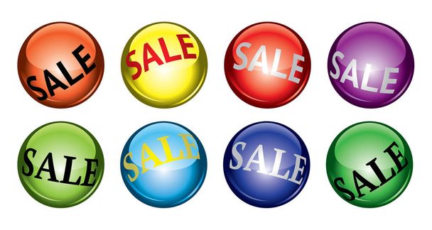 Sale balls as advertising emblem - Vektör, Görsel