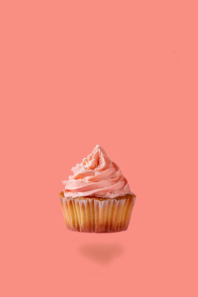 Homemade cupcake with buttercream - Photo, image