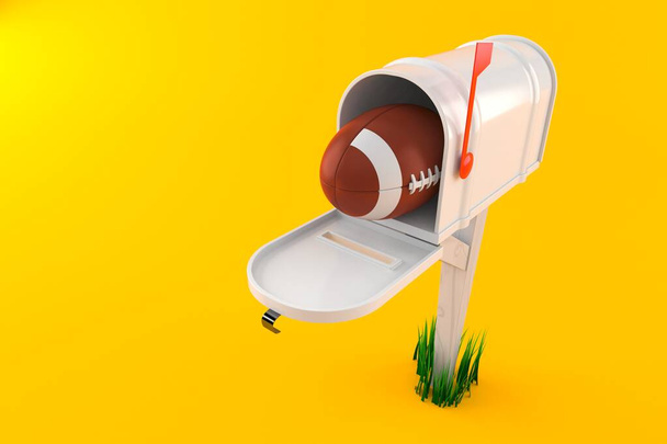 Rugby ball inside mailbox - 写真・画像