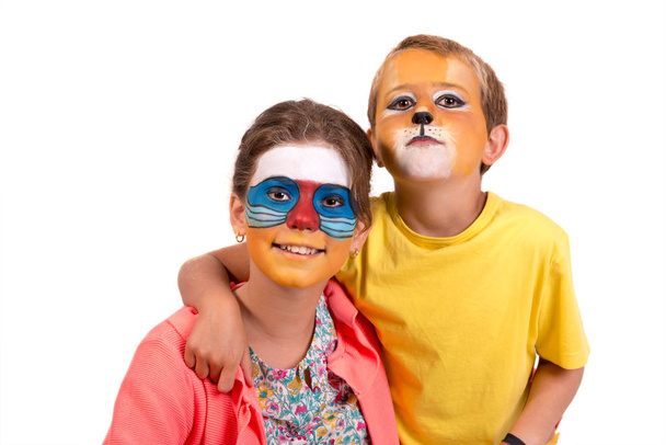 Kids with face-paint - Фото, изображение