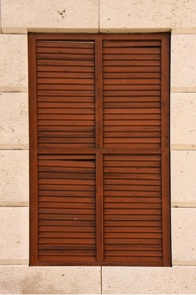 Wooden window with shutters - Фото, изображение
