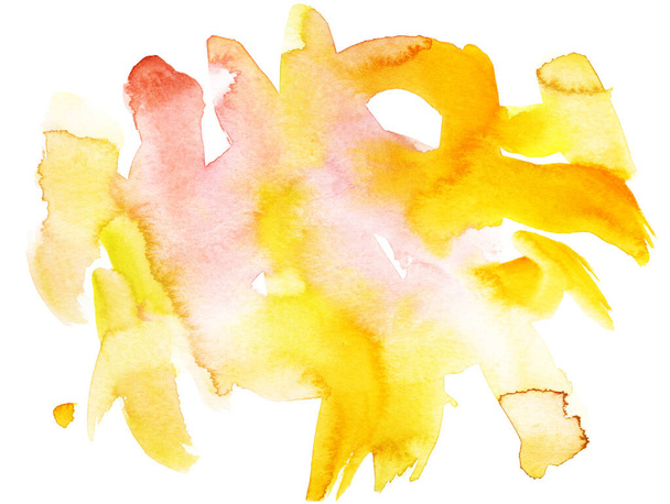 light pink and yellow watercolor stain. chaotic background - Φωτογραφία, εικόνα