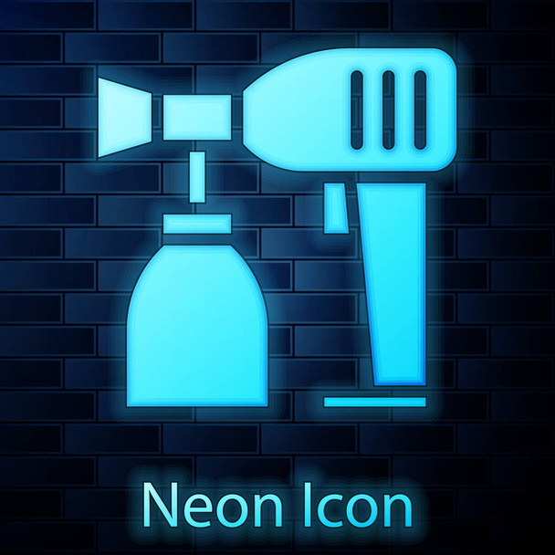 Glowing neon line paint spray can icon isolated Vector Image