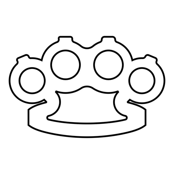 Knuckleduster Knuckles Arma para ícone de mão esboço cor preta vetor ilustração estilo plano imagem
 - Vetor, Imagem