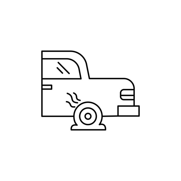 rueda, coche, pinchazo icono de la línea de neumáticos sobre fondo blanco
 - Vector, imagen