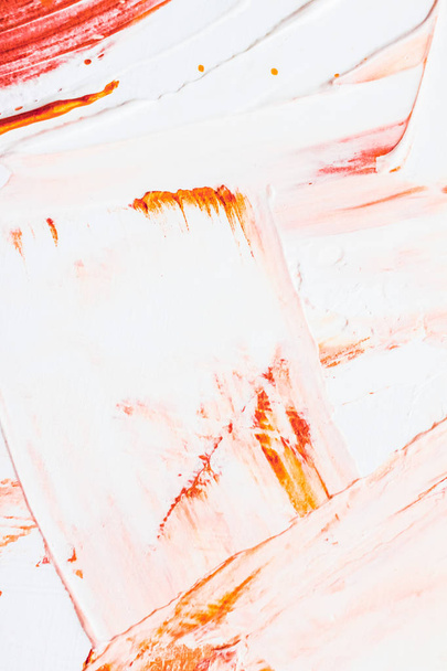 Artistic abstract texture background, orange acrylic paint brush - 写真・画像