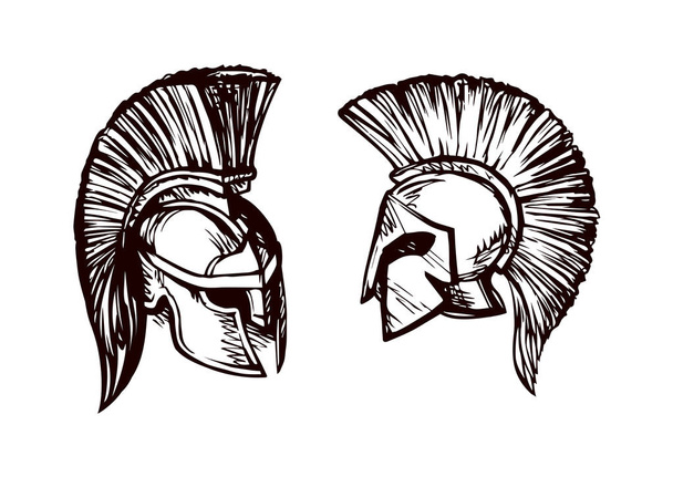 Spartan kask. Wektor rysunek - Wektor, obraz