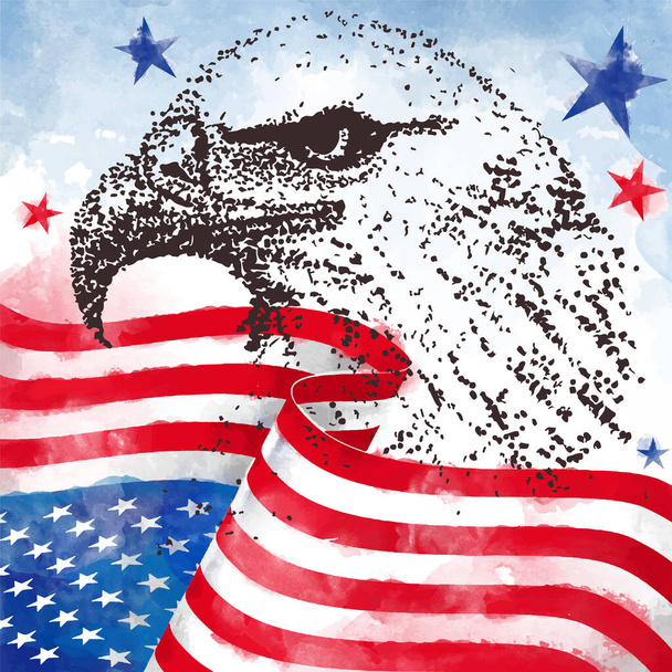 Vapaudenpatsas. Amerikkalainen symboli. Amerikan lippu. Yhdysvallat. Vapaus
. - Vektori, kuva