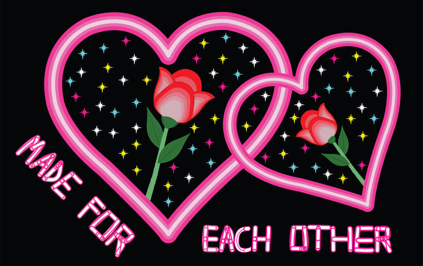 A beautiful and romantic "made for each other" banner. - Vector, Image