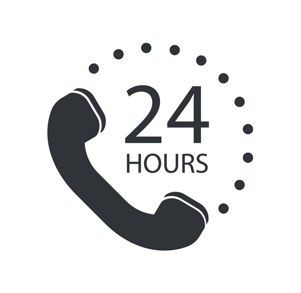 Call center 24 hours icon. Vector illustration. - Vector, Image