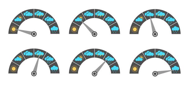 Weather indicator. A set of indicators with different weather conditions. - Vector, Image