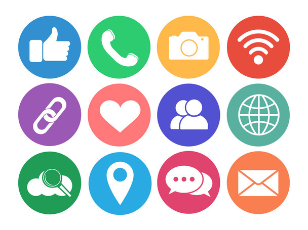 Set of social network icons. Internet icons. - Vector, Image
