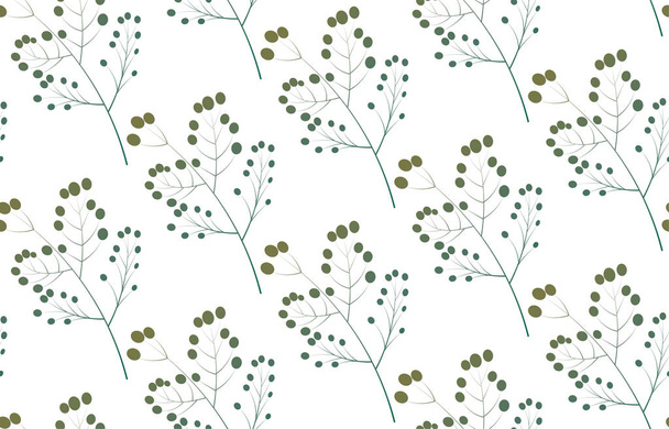 Seamless pattern with leaves. Floral pattern for wallpaper or fabric. Botanic tile. - Vektör, Görsel