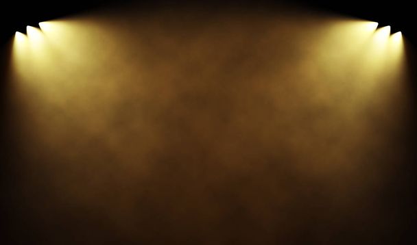 Lämmin valo valonheittimet valaiseva sumuinen tila
 - Valokuva, kuva